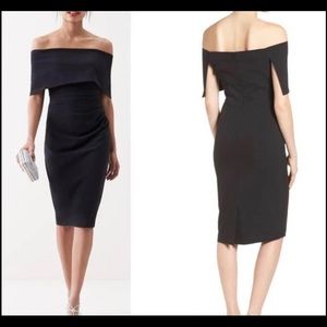 Vince Camuto black pop over shoulder dress size 2